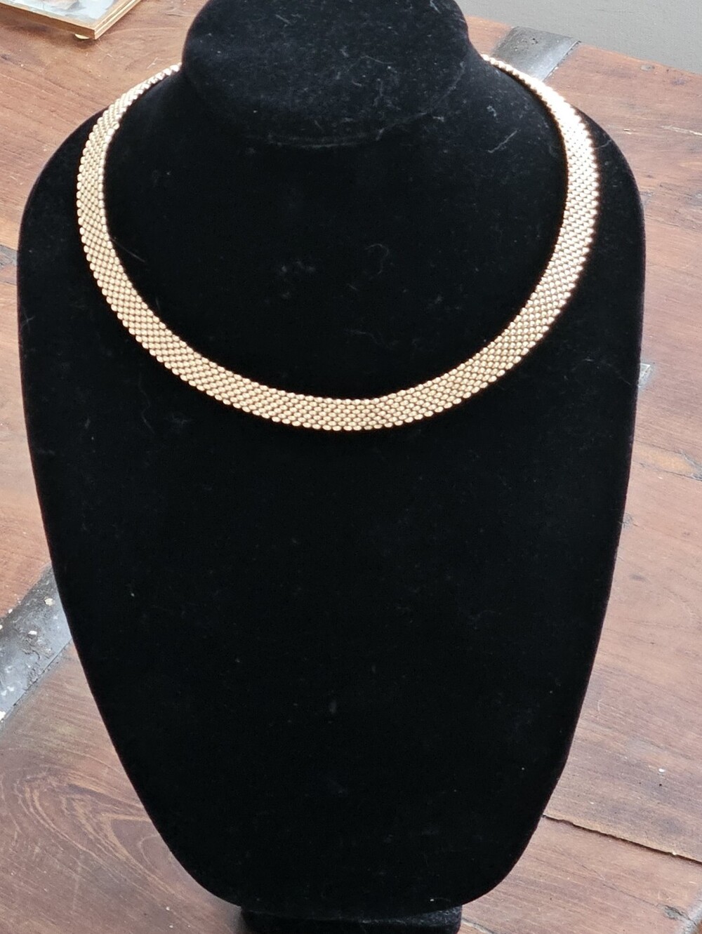 Antique Victorian 14k Gold Filled 10.7mm Mesh Chain Necklace 19"